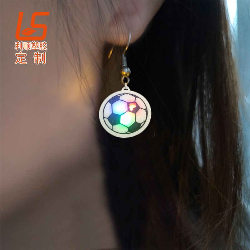 定制卡通硅膠LED發光耳墜 PVC卡通閃光耳釘