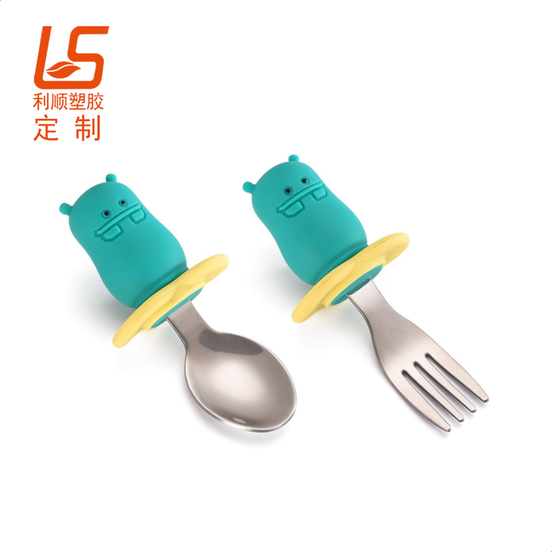 定制硅膠嬰兒勺子 兒童硅膠叉子